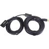 PremiumCord Cavo Prolunga USB Attivo con Ripetitore 25m, USB a Femmina a A Maschio, Cavo USB 2.0 Ad Alta velocità, 2X Schermato, AWG20/28, Colore Nero, Lunghezza 25m