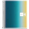 Miquelrius - Quaderno a Spirale A5 Righe 7 mm, 120 Fogli, Islanda | Carta Extra Opaca 70 g/m² Microperforata, 4 Bande di Colore, 2 Fori, Copertina in Polipropilene Traslucido, Aurora