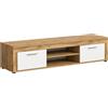 xonox.home Wohnen Jam X8BK6T30 - Tavola bassa per TV, soggiorno, in rovere Wotan, melammina e melammina, ca. 160 x 37 x 40 cm