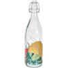 HOME DECO FACTORY, KA0465, Bottiglia in Vetro a Conchiglia Design Elegante e Pratico per Bevande, Ideale per tavola e Cucina, 1 litro, Multicolor, Trasparente