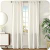 GIRASOLE HOME Coppia Tende Zante Semi Oscuranti Fantasia Onde Effetto Metallizzato 2 Pannelli con Tasca (Panna, 70x240cm)
