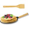 BIOL 4big.fun - Padella per pancake in ghisa, con manico in legno rimovibile e spatola in di 4big.fun