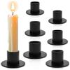 L&W Luck 6 Pezzi Porta Candele,Porta Candele da Tavolo in Metallo, Candelabro Decorazione per Compleanno,Camera da Letto, Tavolo da Pranzo, Natale,Halloween, Matrimonio (Nero)