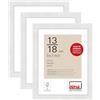DEHA Design cornice per foto, 13 x 18 cm (set di 3), legno, Bianco, cornice per fotoper posizionarein formato verticale e orizzontale, vetro sintetico, Fontana