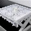 Lioaeust Tovaglia vintage in stile countryside, tovaglia quadrata in cotone e pizzo all'uncinetto, tovaglia floreale per casa, hotel, bar (60 x 60 cm, bianco)