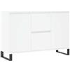 VidaXL Credenza Bianca in Legno Multistrato 104x35x70 cm, Mobile da Soggiorno Con Ante, Portaoggetti, Credenza Alta da Cucina