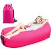 FainFun Divano Lettino da Spiaggia Gonfiabile, 200 * 70cm Sedia Gonfiabile Spiaggia, Sdraio Gonfiabile ad Aria, Poltrona Gonfiabile da Esterno, per Campeggio, Feste in Piscina (Rosa)