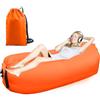 FainFun Divano Lettino da Spiaggia Gonfiabile, 200 * 70cm Sedia Gonfiabile Spiaggia, Sdraio Gonfiabile ad Aria, Poltrona Gonfiabile da Esterno, per Campeggio, Feste in Piscina (Arancione)