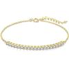 JewelryPalace Bracciale Donna Argento 925 con Creato Moissanite, Amore Eterno Braccialetto Donna con Pietra a Taglio Rotondo, Bracciale Catena in Oro Anniversario Set Gioielli Donna