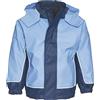 Playshoes - Cappotto Impermeabile con Cappuccio, Manica Lunga, Bambini, Blu (Blau (Marine/Hellblau)), 128 cm