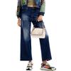 Desigual Pantaloni Lunghi da Donna in Denim Jeans, Blu, 50