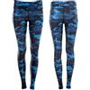 WINSHAPE Damen Functional Power Shape Tights Leggings AEL102, Print, Slim Style, Fitness Freizeit Sport Yoga Workout, Donna, Camo-Blue, XS