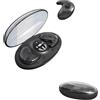 Generic SanSixi Auricolare Invisible Sleep Auricolare senza fili IPX5 Impermeabile Vero Auricolare senza fili Bluetooth Compatibile 5,3 Controllo Cuffie (Nero)