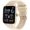High-Tech Place T19 Pro 1,96 Pollici IP67 Orologio Intelligente con Fascia in Silicone impermeabile, Supporta chiamate Bluetooth a doppia modalità/Monitoraggio della frequenza cardiaca (Oro)