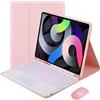 VLEAQC Custodia con Tastiera e Mouse per iPad 10a Gen 10,9 Pollici 2022, Tastiera Sottile Bluetooth retroilluminata a 7 Colori, trackpad Multi-Touch, Copertura Protettiva Leggera,Rosa