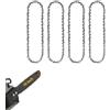 Hinsz Confezione da 4 catene per motosega da 25,4 cm per barra da 25 cm, 40 maglie, 3/8 LP 0,50, catena di ricambio adatta per motoseghe Black & Decker, Bosch, Makita, Ryobi e altre motoseghe, senza