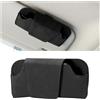 JNNJ Custodia per Occhiali in Pelle con Clip per La Visiera Dell'auto, Supporto Occhiali da Sole Interni Automobilistici, Magnetismo Organizzatore di Protezione da Sole SUV E Camion(Nero)