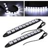 Biqing 2PCS Luci di Marcia Diurna a LED,Universale 12V LED Striscia di Luci Fendinebbia DRL Flessibili 9LED Luce di Striscia Fendinebbia per Guida Diurna(Con Nastro Autoadesivo)
