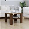 YITHOPI Tavolino Salotto,tavolo quadrato tavolino camera da letto Tavoli di stoccaggio Adatto per caffetterie, soggiorni, camere da letto o uffici Rovere Marrone 60x60x42 cm Legno Multistrato