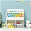 RELAX4LIFE Libreria per Bambini 70x30x80CM, in Legno con 3 Scomparti e 2 Cubi Aperti per la Cameretta dei Bambini, Portata 15KG, 70 x 30 x 80 cm (Grigio)