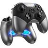 Ligame Wireless Switch Controller, PC Game Controller Compatible with Switch/Lite/OLED, Windows, Android and iOS, Support to Programming/Turbo/Motion/Vibration/RGB Functions, Black