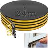 SWTYExt Guarnizione autoadesiva per finestre, 9 mm x 4 mm, per porta, 24 m, colore nero