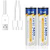 AXFEE 2 Pezzi AA Lithium Batteria Litio, Ricaricabile Lithium Batteria, 1.5 V/1500 mAh Ricaricabili Type C, Ricarica Rapida 1h, 1500 Cicli di Ricarica Riciclabile Batteria(1*Cavo di Ricarica)