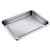 LooKtheChange Teglia da forno 32 × 22 cm (misura reale 31,5 × 21,5 × 4,8 cm) in acciaio inox 304/430, bordo rinforzato, lavabile in lavastoviglie - LooKtheChange