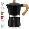 DITOSH 3 Tazze di Alluminio Espresso Stovetop Moka Pot Express Coffee Maker Percolator Italiano Classico Moka Macchina per Caffè Italiano e Cubano Brewing per la Casa e il Campeggio 150ml 5oz