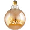 Suprema, Lampadina LED Decorativa Forma Globo, Luce Scritta, Effetto Vintage, Finitura Ambrata, Attacco E27, 120 lm, Potenza 3W, Tensione 220-240V, Luce Calda 1800K, Dimmerabile, 125x176 mm (Home)