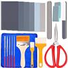 Swpeet Kit di lucidatura in resina, 26 pezzi, grana 6 320 # 800 # 1500 # 2500 # 5000 # 7000 # carta abrasiva, 5 dimensioni lima in resina, blocchi di lucidatura, forbici, panno per lucidatura,