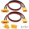 QIANRENON XT60 Cavo di installazione fissa XT60E-M Li connettore batteria Bulkhead, cavo di montaggio 14 AWG, per drone FPV, 30 cm, 2 pezzi