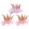 Frcolor 3 fermagli per capelli da bambina con corona principessa, per capelli, con perle
