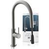 SCHÜTTE Blackpool 79562 rubinetto da cucina con doccetta estraibile, rubinetto da cucina a 360 gradi, miscelatore con miscelatore monocomando, rubinetto per lavello con doccetta estraibile, in grafite
