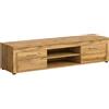 xonox.home Wohnen Jam X8BM9T30 - Tavola bassa per TV, soggiorno, in rovere Wotan melammina, ca. 160 x 37 x 40 cm