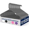 SereneLife Set da 200 Grucce Appendiabiti in Plastica, Stampelle Armadio Antiscivolo, Salvaspazio per Armadio, Appendiabiti Ultra-Sottili per Camicie, Maglioni, Felpe, Vestiti Bambini e Adulti