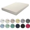 ECOMMERC3 | Lenzuolo con angoli extra morbido e confortevole per letto 80 - Lenzuolo con angoli beige realizzato al 100% in Spagna, regolabile, facile da lavare e resistente