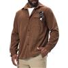 Danfiki Camicia da Uomo in Velluto a Coste Maniche Regular Fit Manica Lunga Bottoni Shirt Button Down con Tasche con Patta