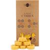 Danilovo - Candele Decorative in Cera d'Api - Candele Naturali, Piccole Rotonde con Stoppini in Cotone - Durata: 4 Ore - Set di 36 Candele Cera D'api Naturale - Porta Candela in Plastica Riciclata