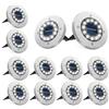 Bzavor 12 luci solari da pavimento, per esterni, 12 LED, con pannello solare aggiornato, decorazione per prato, marciapiede, piscina, terrazze (bianco freddo)