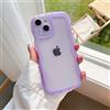 LMEIL per iPhone 14 13 12 11 Pro Max Mini XS SE 3 7 8 Plus Custodia Carino Trasparente Onda Riccia Ibrida Antiurto Cover Paraurti Morbida, Viola, Per iPhone 13 Mini