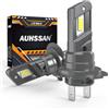 AUHSSAN Lampadine LED H7, 80W 26000LM Fari LED H7 Super Luminosi 6500K Bianco Anabbaglianti o Abbaglianti Luminosi, 500% Più Luminoso Wireless Plug and Play Mini Lampadine Auto Sostituzione, 2Pezzi