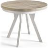 AlpiMeble Tavolo da pranzo rotondo EVO, tavolo allungabile, diametro: da 100 cm a 200 cm, tavolo da soggiorno colore: Sonoma, con gambe in legno di colore bianco