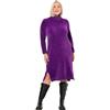 Ulla Popken Chenille-Kleid, Strukturstrick, Rollkragen, Langarm Vestito, Viola Scuro, 60-62 Donna