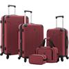 Travelers Club Chicago Hardside - Trolley espandibile con rotelle, colore Marrone rossastro, 5 pezzi