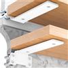 Yeabett 2 pezzi Reggimensola Supporto per scaffali 20 cm, Angolo per scaffali a carico pesante, capacità di carico 75 kg, Bianco