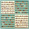 濱文様 Hamamonyo Furoshiki Wrap Cloth Panda in Library 4190
