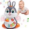 Wanonoo Rabbit Giochi Musicali Bambini 1 Anno,Giocattoli di Regalo Bambino per Neonati 6-12 Mesi, Coniglio Strisciante con Musica e luci per 1 2 Anni Coniglietto di Bambino 9 12 18 Mesi