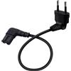 HuaLiSiJi Cavo Alimentazione TV Cavo C7 2.5A 250V Spina Euro Presa Gomito C7 90°Cavo 2x0.75mm² per PS4, PS5, TV, Laptop, Monitor, Stampante (Nero 90°, 1m)