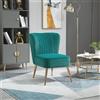 DecHome Poltrona Vintage Retrò in Tessuto Velluto 56x65.5x82.5 cm colore Verde - 317GN839
